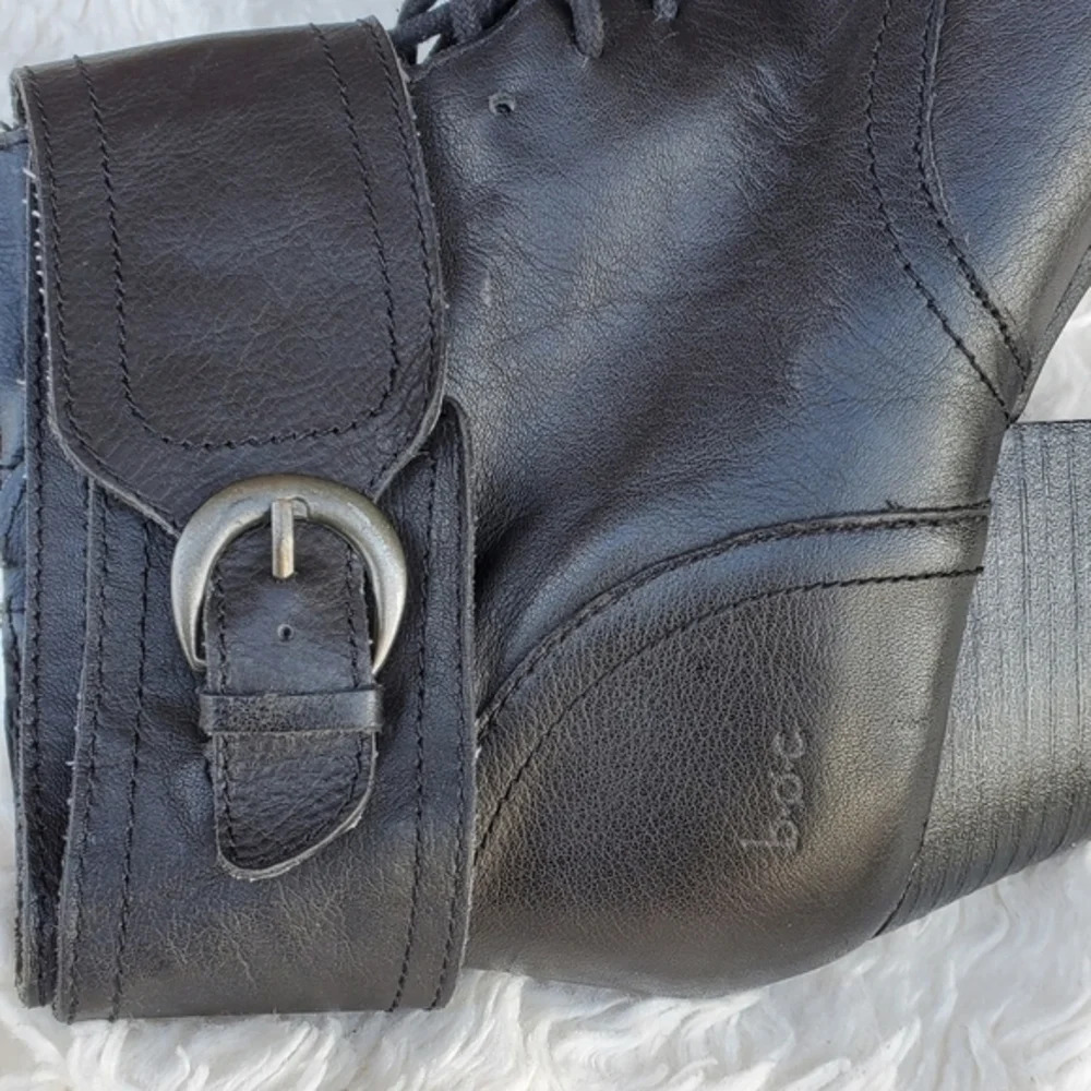 Bøc leather faux tie Ankle boots 9 - Picture 3 of 12